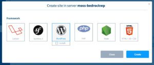 moss create new site